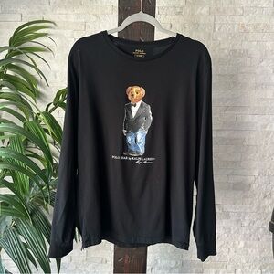 Polo Ralph Lauren Black Polo Bear Wearing Tuxedo Long Sleeve Size M